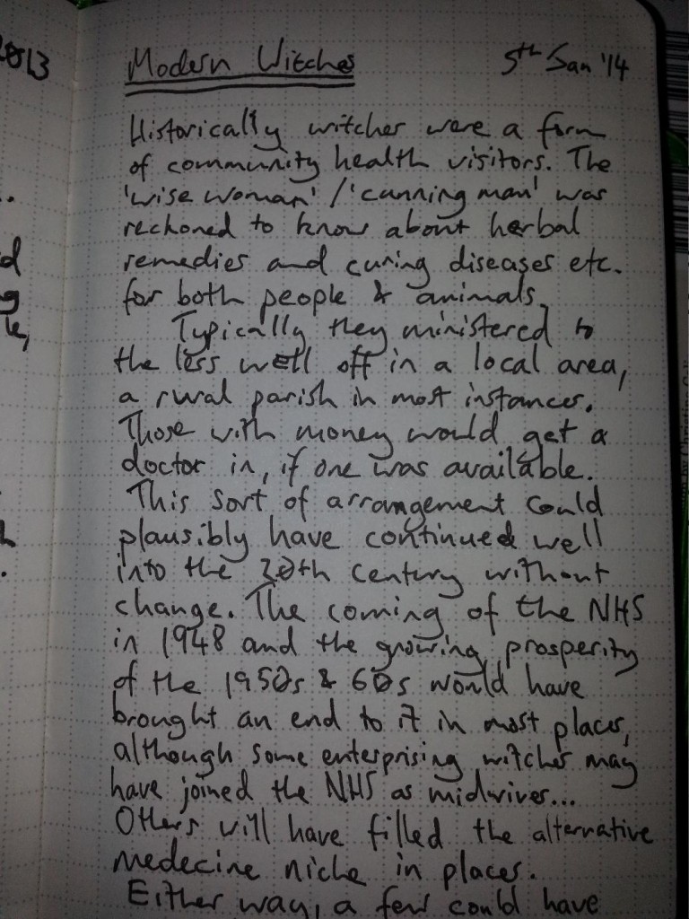 Handwritten notebook entry