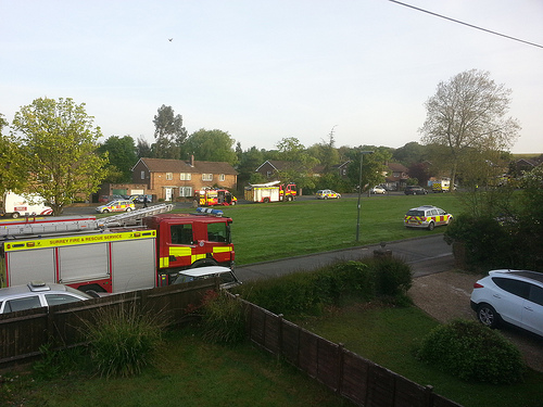 Six fire engines, a turntable ladder, command ... Six fire engines, a turntable ladder, command ...
