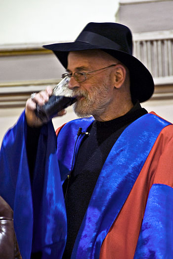 Terry Pratchett enjoying a Guinness at honorar... Terry Pratchett enjoying a Guinness at honorar...
