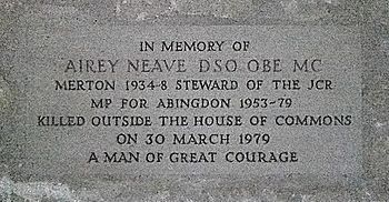 English: Memorial to Airey Neave at Merton Col... English: Memorial to Airey Neave at Merton College