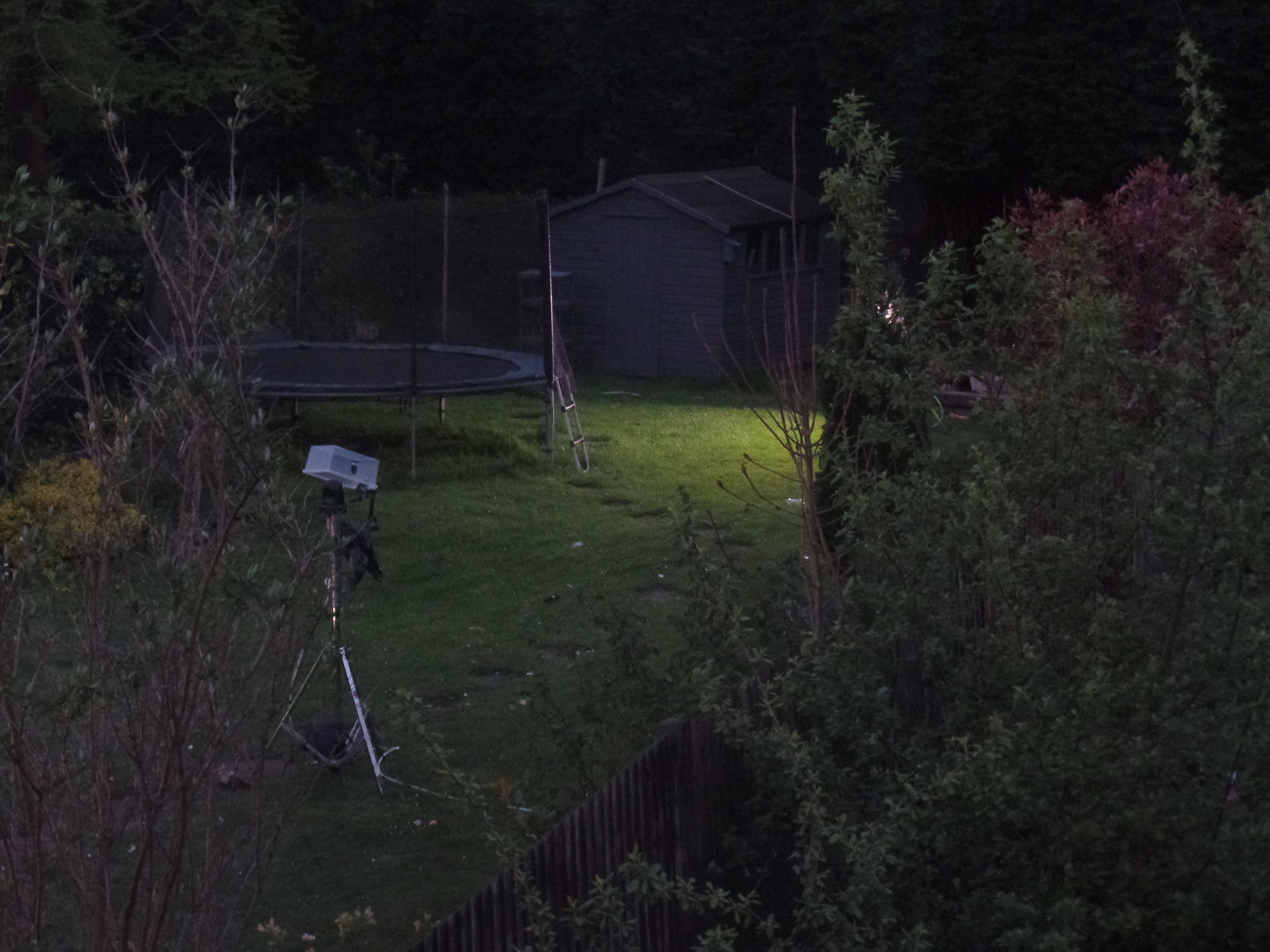 Floodlight & Camera in back garden put there for a reality TV show