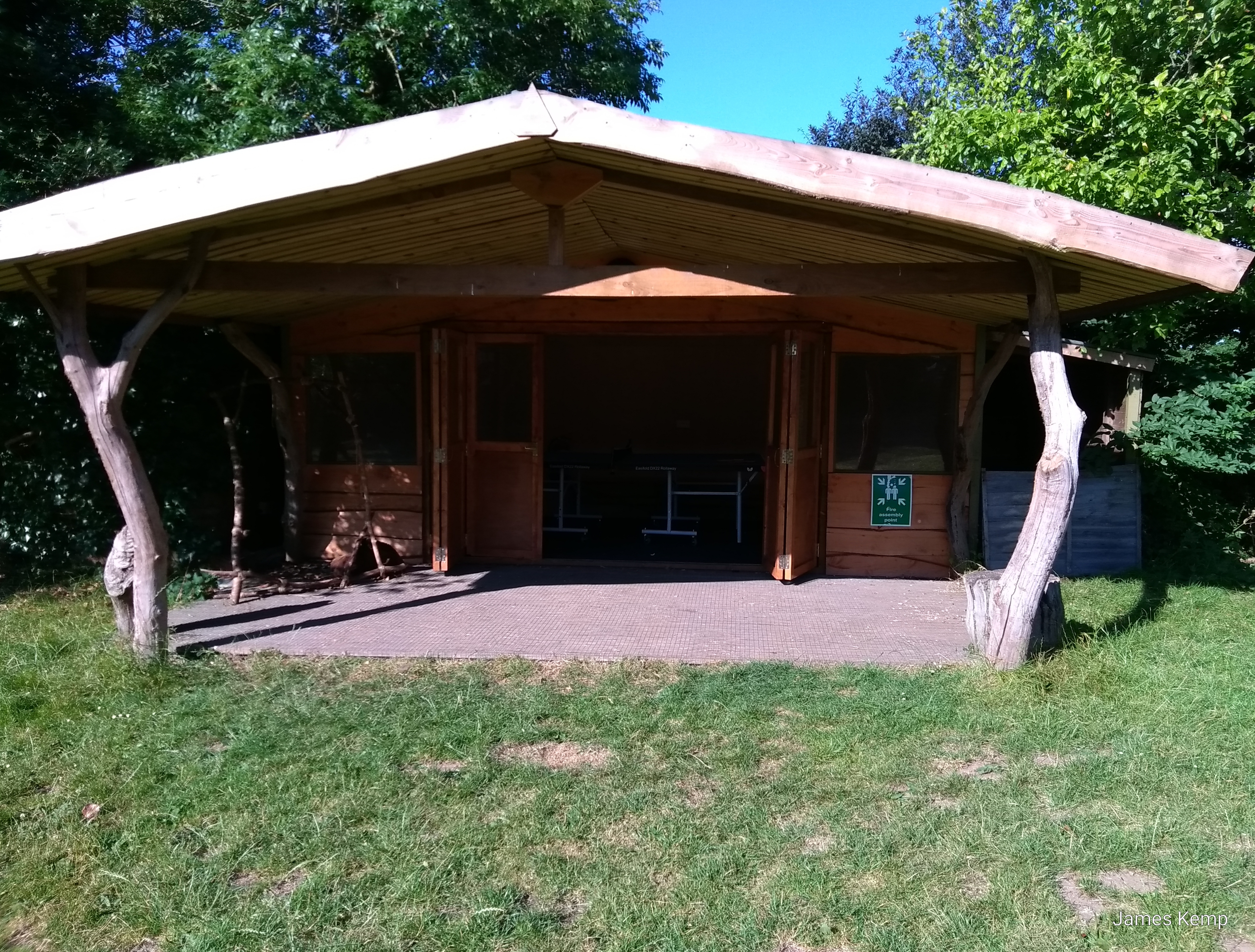 Hut with table tennis inside it at the Real Family Holidays centre in Slapton, Devon. (Photo: James Kemp)